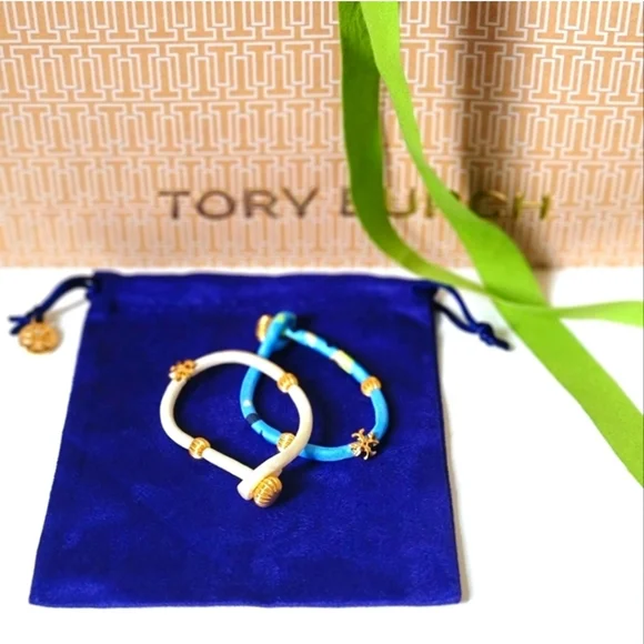 NWT Tory Burch Silk Charm Bracelets Set of 2, Size: OS - Picture 5 of 8